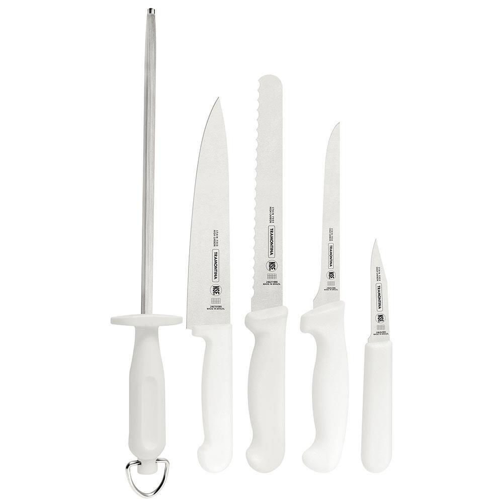 Conjunto de Facas Tramontina Profissional em Aço Inox - Branco - 6 Peças - 2