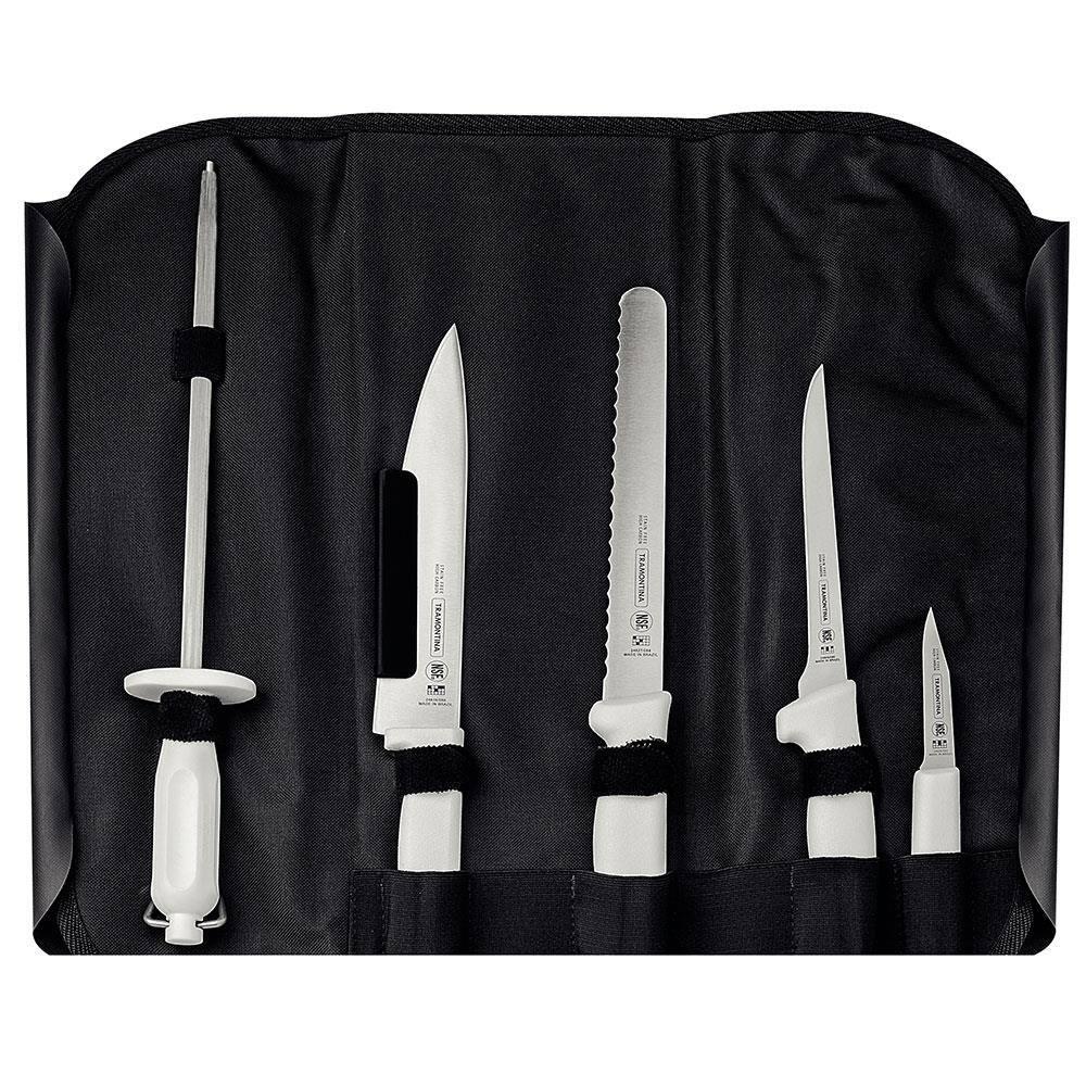 Conjunto de Facas Tramontina Profissional em Aço Inox - Branco - 6 Peças - 4