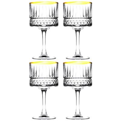 Conjunto de Taças para Coquetel Pasabahce Elysia Gold em Vidro 500ml - 4 Peças
