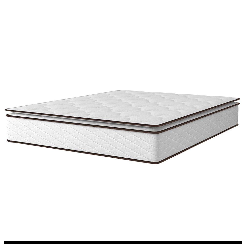 Colchão Queen Size Umaflex New Itália com Molas Ensacadas e Pillow Top D26 - 25x158x198cm - Branco/Marrom - 1