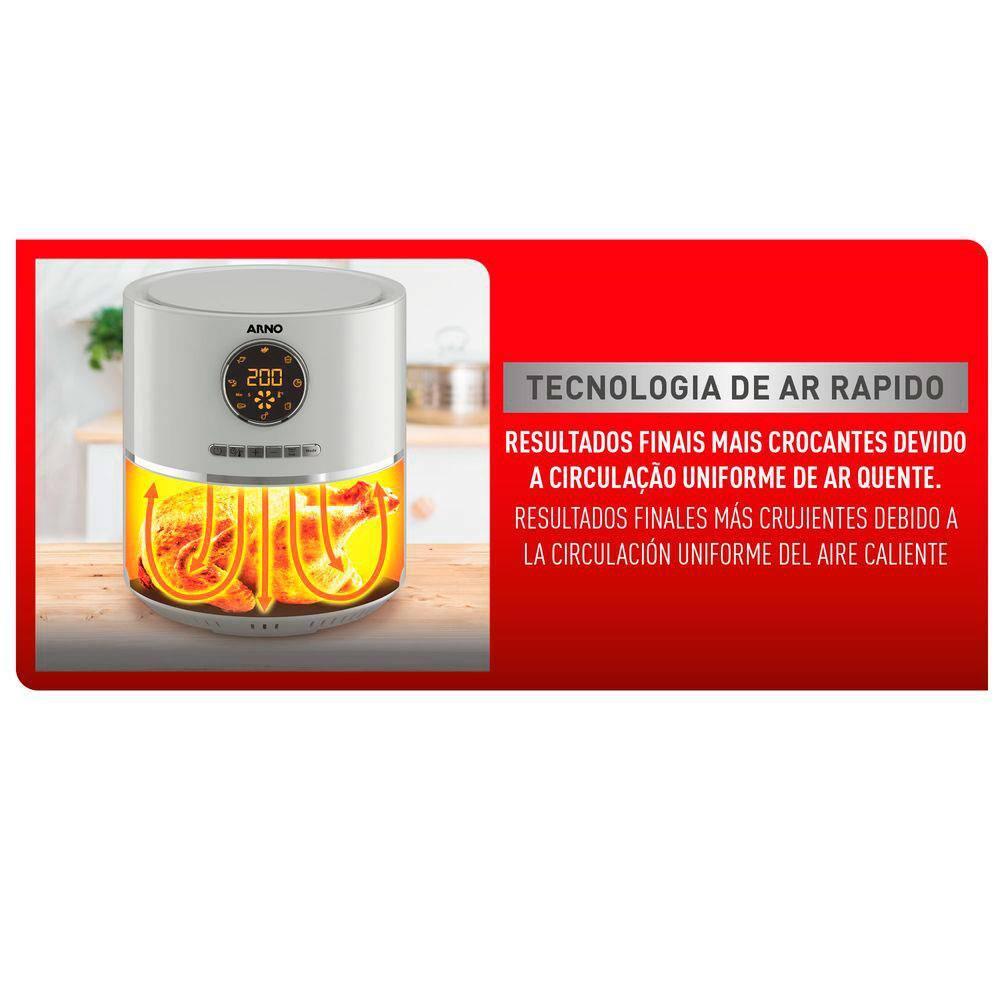 Fritadeira Elétrica Sem Óleo Air Fryer Arno Ultra UFRY 4,2L Digital - Grafite - 7