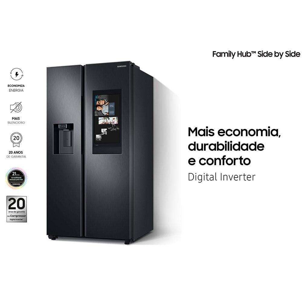 Geladeira Samsung Family Hub Side By Side RS58T5561B1 Digital Inverter Frost Free com Soundbar, Smart View, Bluetooth e Wi-Fi Black Inox Look – 585 L - 5