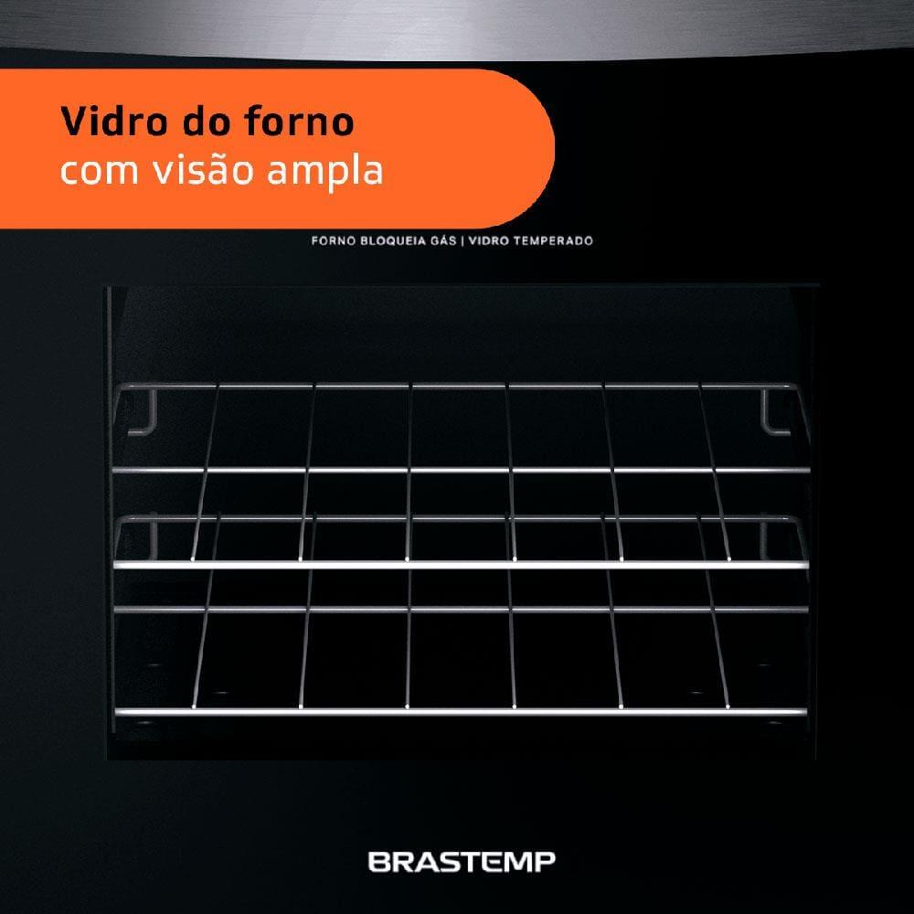 Fogão Brastemp 4 Bocas BFO4NBR Clean com Mesa de Inox, 2 Prateleiras Ajustáveis e Acendimento automático Bivolt – Inox - 7