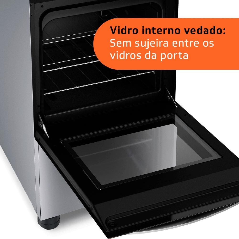 Fogão Brastemp 4 Bocas BFO4NBR Clean com Mesa de Inox, 2 Prateleiras Ajustáveis e Acendimento automático Bivolt – Inox - 8