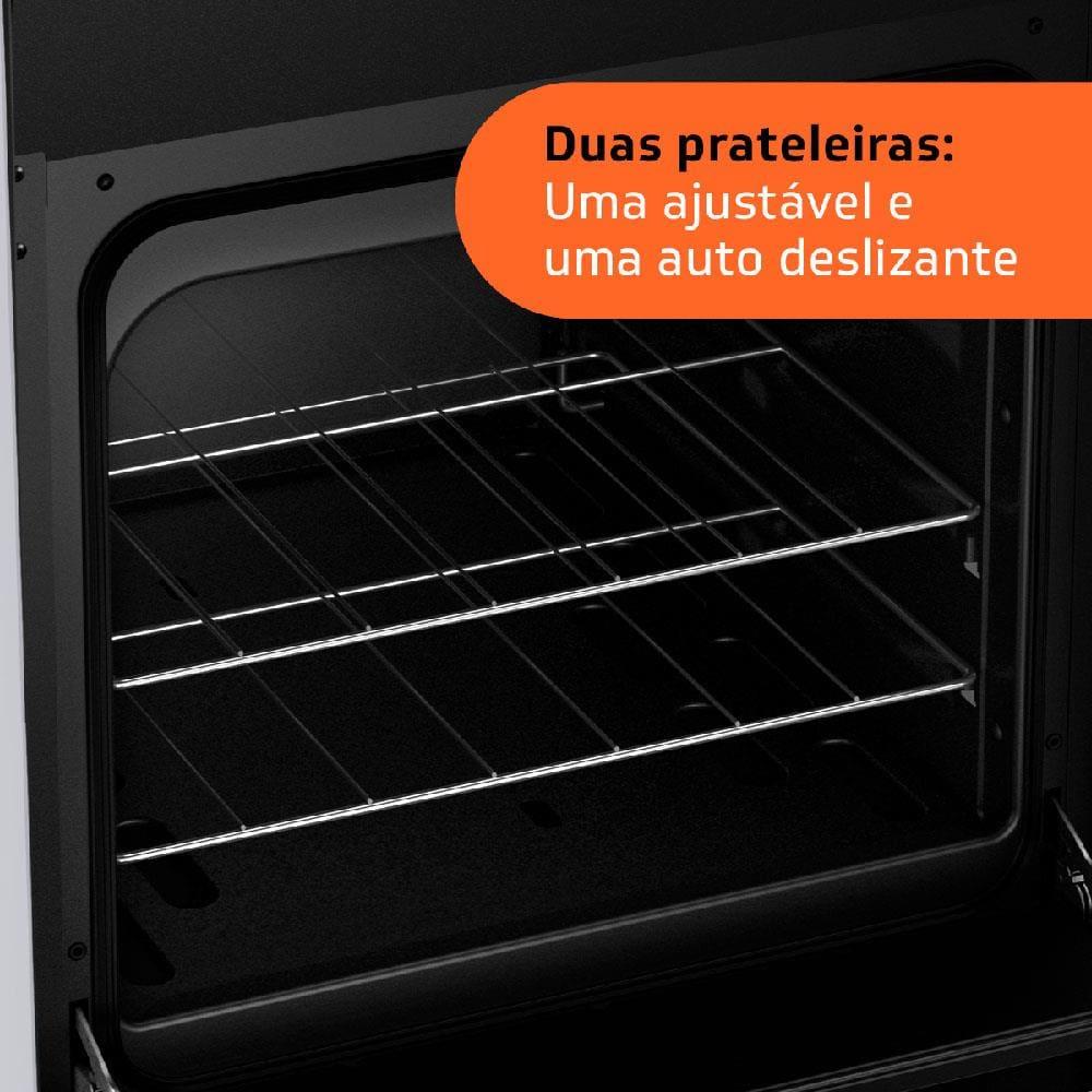 Fogão Brastemp 4 Bocas BFO4NBR Clean com Mesa de Inox, 2 Prateleiras Ajustáveis e Acendimento automático Bivolt – Inox - 9