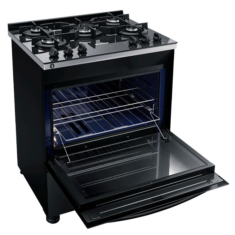 Fogão Brastemp 5 Bocas BFS5VCE com Mesa De Vidro e Turbo Chama Bivolt - Preto - 3