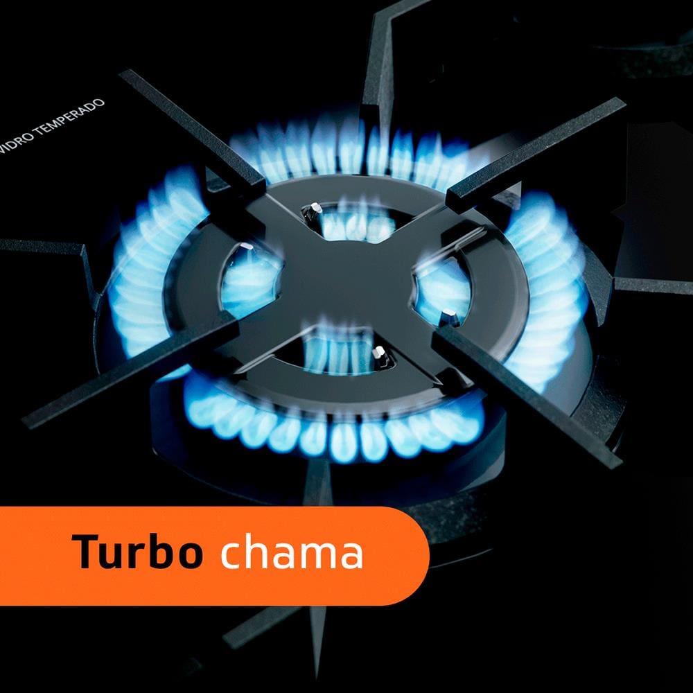 Fogão Brastemp 5 Bocas BFS5VCE com Mesa De Vidro e Turbo Chama Bivolt - Preto - 7