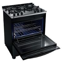 Fogão Brastemp 5 Bocas BFS5VCE com Mesa De Vidro e Turbo Chama Bivolt - Preto - 5