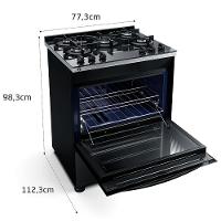 Fogão Brastemp 5 Bocas BFS5VCE com Mesa De Vidro e Turbo Chama Bivolt - Preto - 9