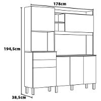 Cozinha Compacta Demóbile Savoy com 6 Portas, 2 Gavetas e 2 Prateleiras - 178cm de largura - 5