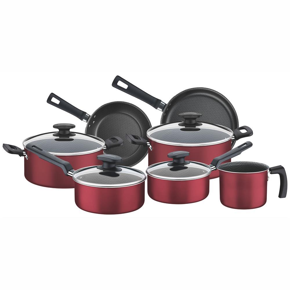 Conjunto de Panelas Tramontina Bergamo com Revestimento Antiaderente Vermelho – 7 Peças - 1