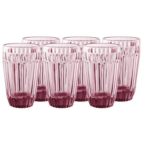 Conjunto de Copos Altos L`Hermitage Bretagne Roxo 355 ml - 6 Peças