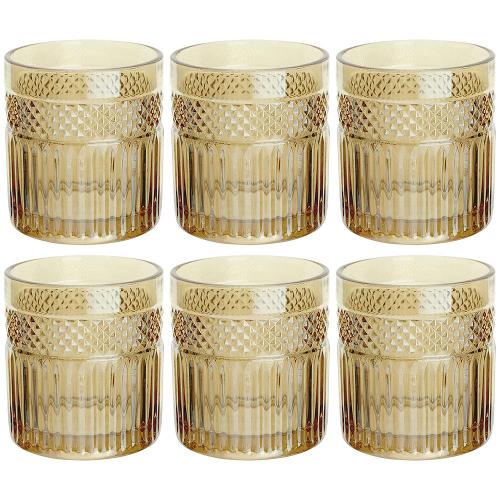 Conjunto de Copos Baixos L`Hermitage Palace Âmbar 330 ml - 6 Peças