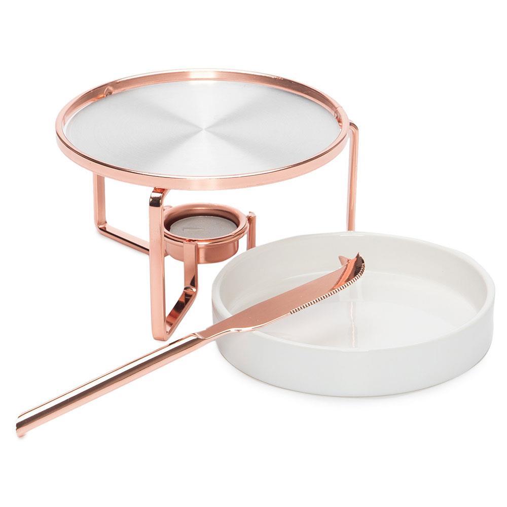 Rechaud para Queijo Fracalanza em Cerâmica com Faca em Aço Inox - Rose - 2