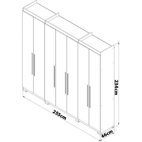 Guarda-Roupa Bartira Diplomata 7 Portas 6 Gavetas 255,6cm de largura - 5
