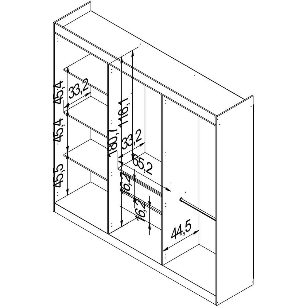 Guarda-Roupa Bartira Ville com 6 Portas e 2 Gavetas - 200,5cm de largura - 8