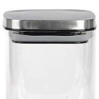 Porta Mantimentos Quadrado Dynasty em Vidro Borossilicato com Tampa de Metal Prata – 1,1 L - 2
