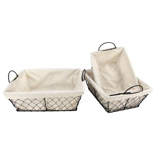 Jogo de Cestas Retangulares Dynasty em Tecido - 3 Peças