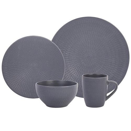 Aparelho de Jantar 24 Peças L`Hermitage em Cerâmica - Cinza