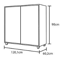 Balcão Bartira Linea 2 Portas 1 Prateleira - 120,1cm de largura - 3