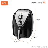 Fritadeira Elétrica Sem Óleo Mondial AFN-50 Grand Family Inox 5L - Preta - 8