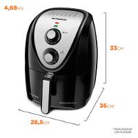 Fritadeira Elétrica Sem Óleo Mondial AFN-50 Grand Family Inox 5L - Preta - 8