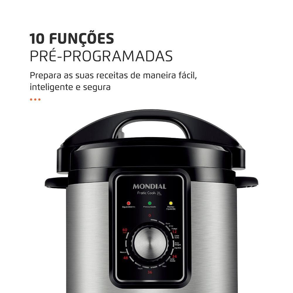 Panela Elétrica de Pressão Mondial PE-47 Pratic Cook 3L - Inox - 3
