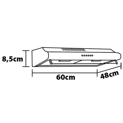 Depurador de Ar Suggar Slim DPS161PT/DPS162PT Preto com 3 Velocidades – 60 cm - 6