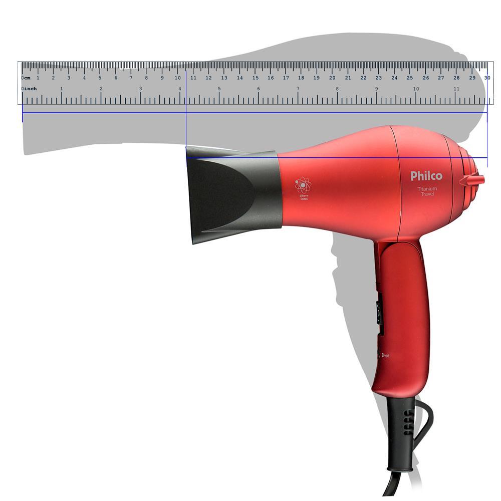 Secador de Cabelos Philco Titanium Travel Vermelho 1000W - Bivolt - 4