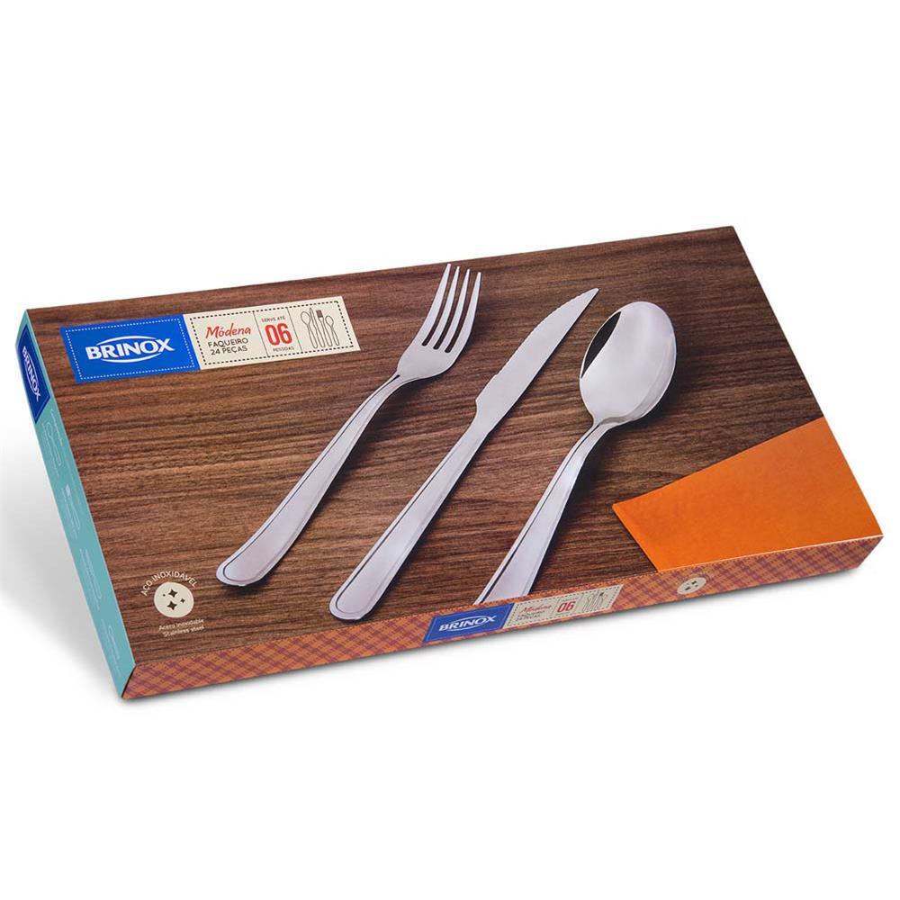 Faqueiro Brinox Módena Inox - 24 peças - 3