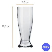 Conjunto de Copos para Cerveja Nadir Munich 200 ml – 6 Peças
