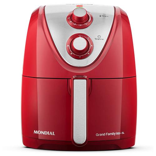 Fritadeira Elétrica Sem Óleo Mondial AFN-50 Grand Family Inox 5L - Vermelha