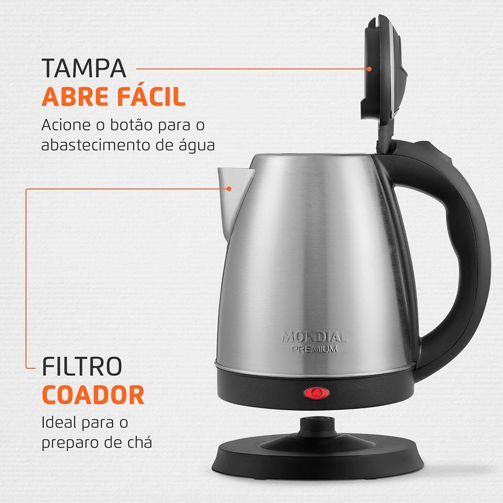 Chaleira Elétrica Mondial Pratic CE-06 com Capacidade de 2L - Inox - 5