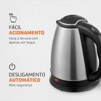 Chaleira Elétrica Mondial Pratic CE-06 com Capacidade de 2L - Inox - 8