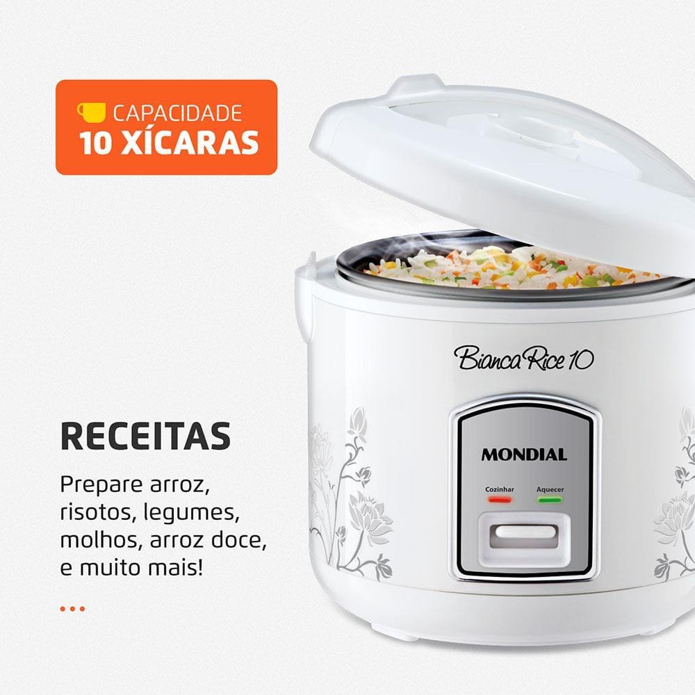 Panela Elétrica de Arroz Mondial Bianca Rice PE-10 10 Xícaras - Branca - 2