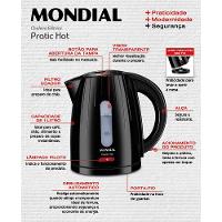 Chaleira Mondial Elétrica Pratic Hot com Capacidade 1 Litro CE-07 - Preta - 3