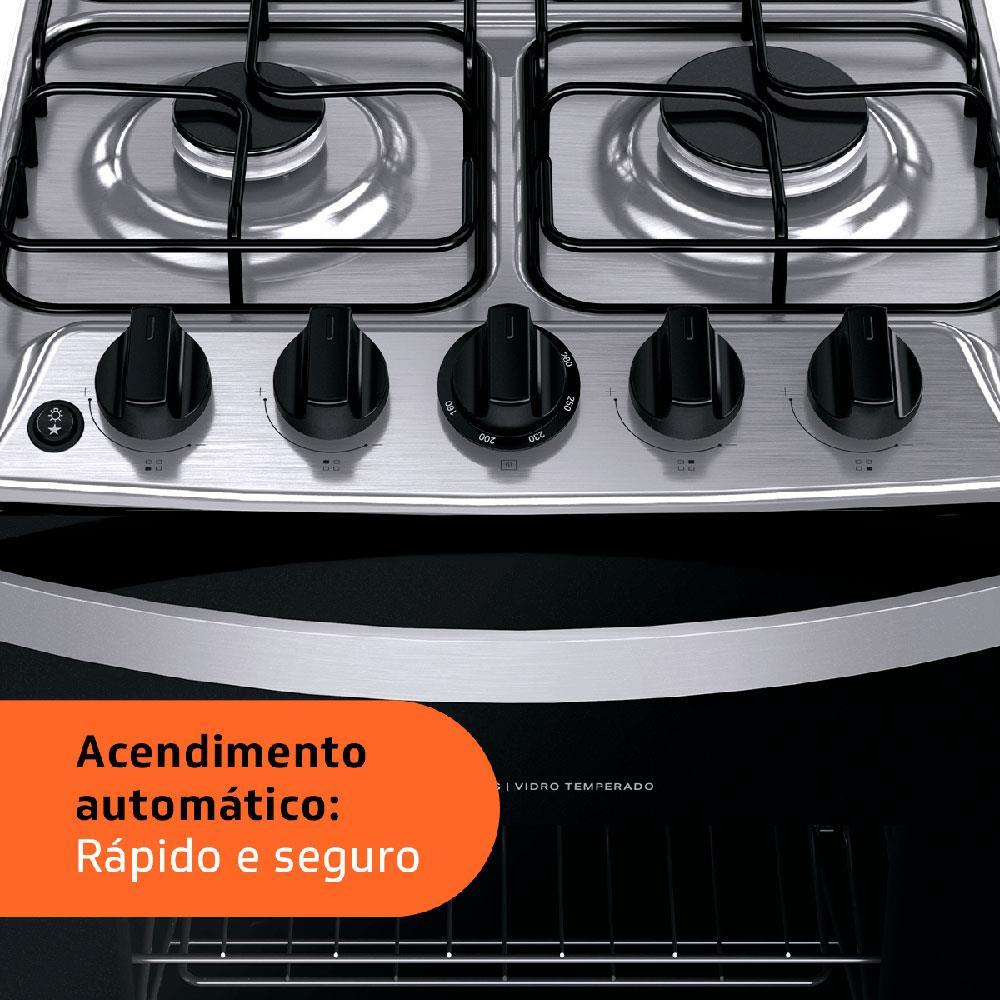 Fogão Brastemp 4 Bocas BFO4EBB com Mesa de Inox, Dupla Chama e Grades Individuais Bivolt – Branco - 5