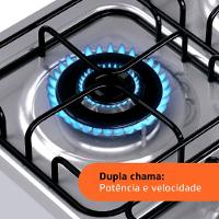 Fogão Brastemp 4 Bocas BFO4EBB com Mesa de Inox, Dupla Chama e Grades Individuais Bivolt – Branco - 6