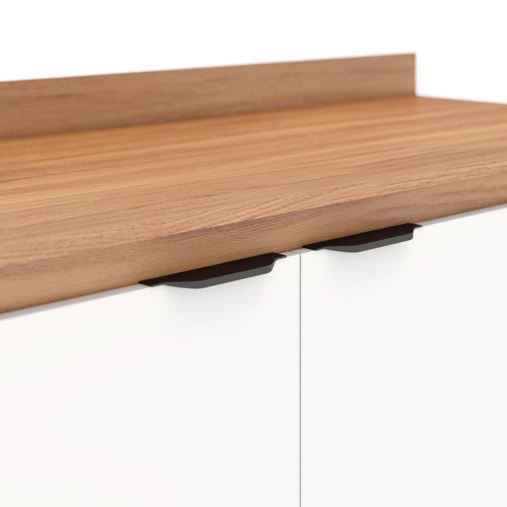 Balcão Demóbile Firenze com 3 Portas, 2 Gavetas e 1 Prateleira - Amêndola/Branco - 4