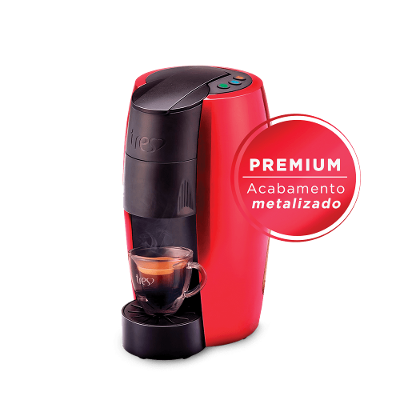Cafeteira Espresso LOV Premium Vermelha Metalizada Automática - TRES 3 Corações