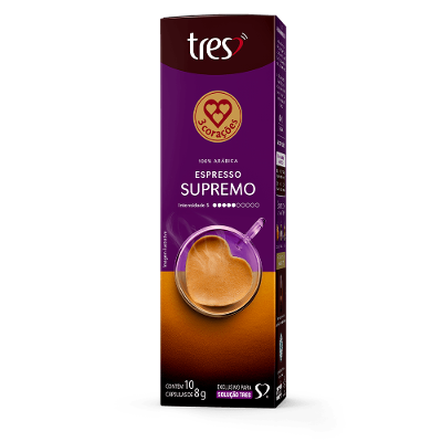 Cápsula de Café Espresso Supremo TRES 3 Corações