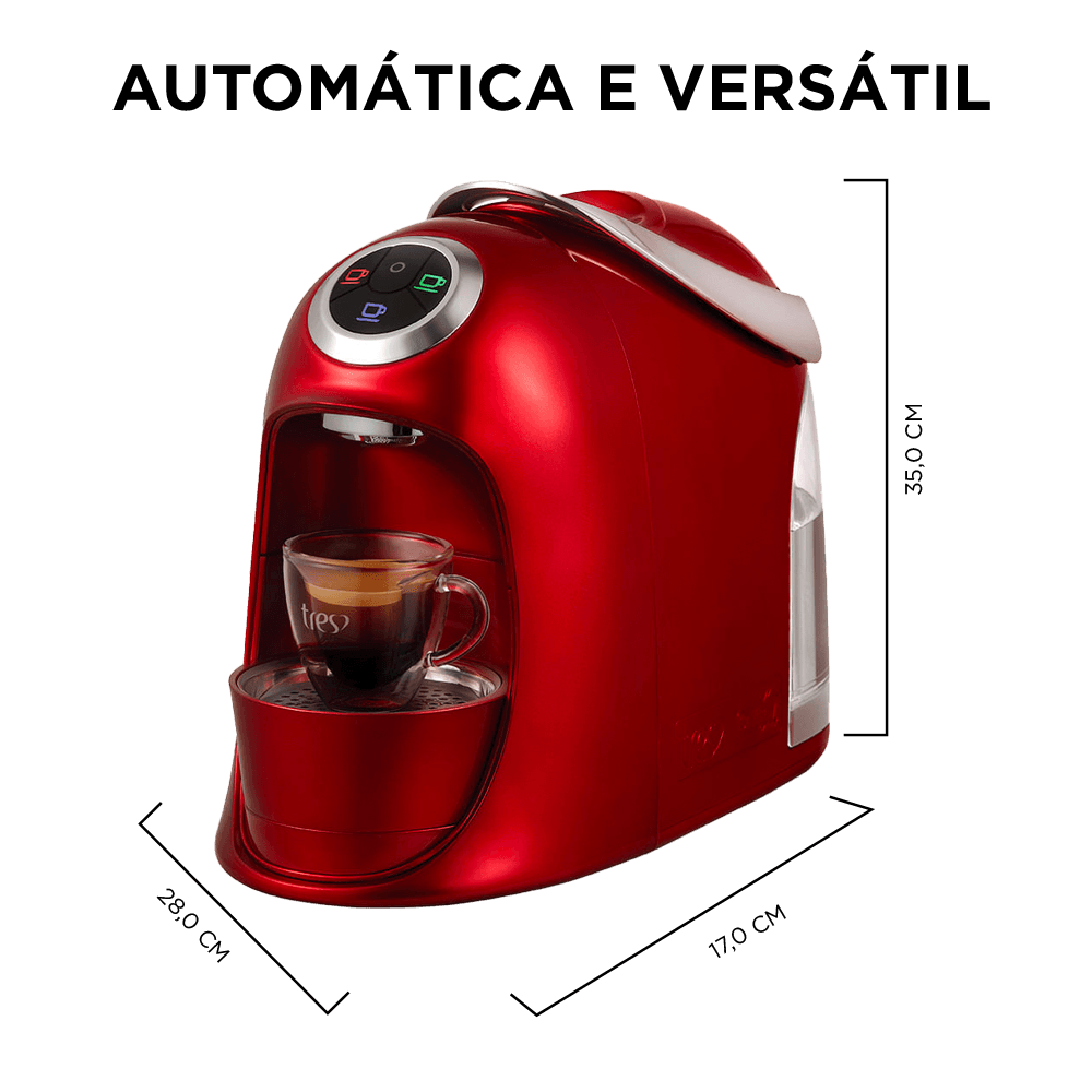 Cafeteira Espresso Versa Vermelha Automática - TRES 3 Corações - 4