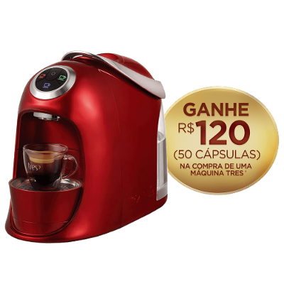 Cafeteira Espresso Versa Vermelha Automática - TRES 3 Corações