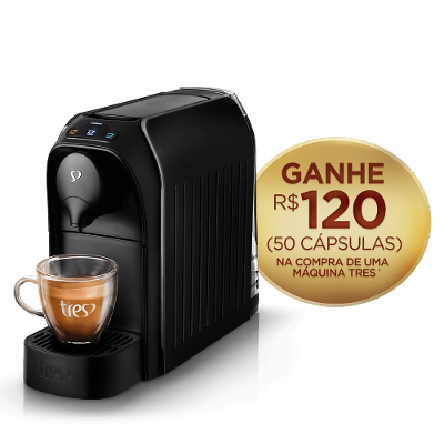 Cafeteira Espresso Passione Preta Automática - TRES 3 Corações