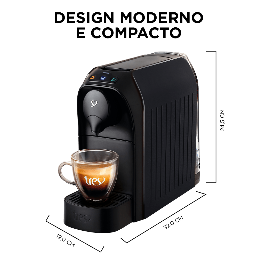 Cafeteira Espresso Passione Preta Automática - TRES 3 Corações - 5