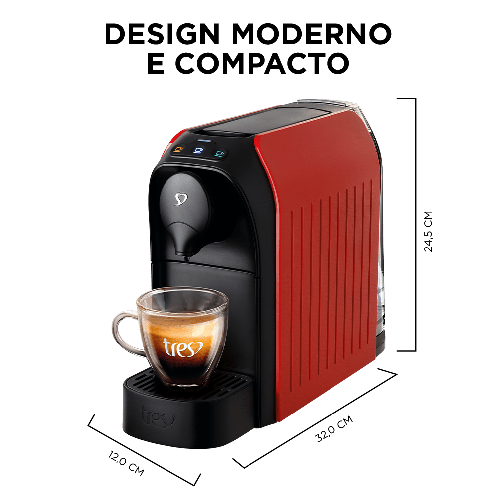 Cafeteira Espresso Passione Vermelha Automática - TRES 3 Corações - 6