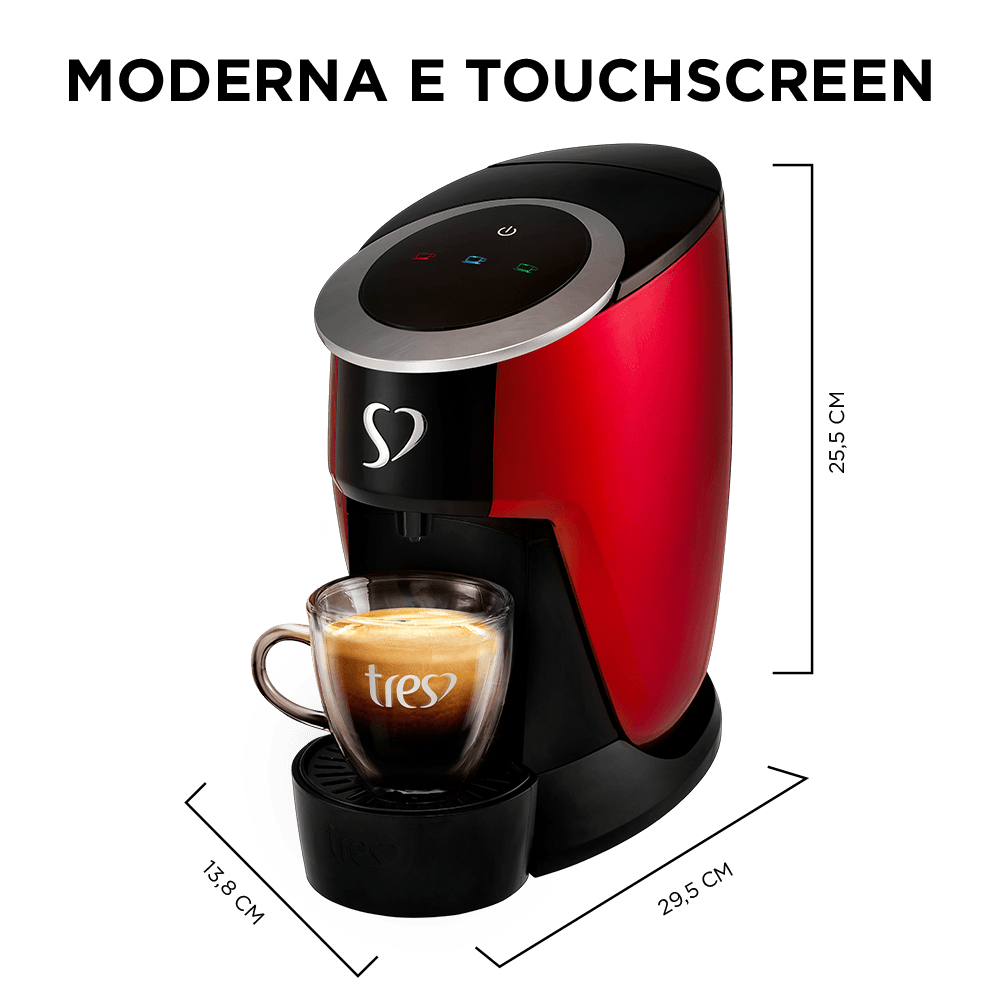 Cafeteira Espresso Touch Vermelha Automática - TRES 3 Corações - 6