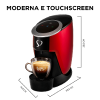 Cafeteira Espresso Touch Vermelha Automática - TRES 3 Corações - 6
