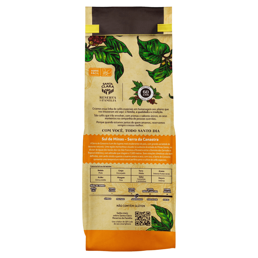 Café Torrado e Moído Sul de Minas Santa Clara Reserva da Família Pacote 250g - 3