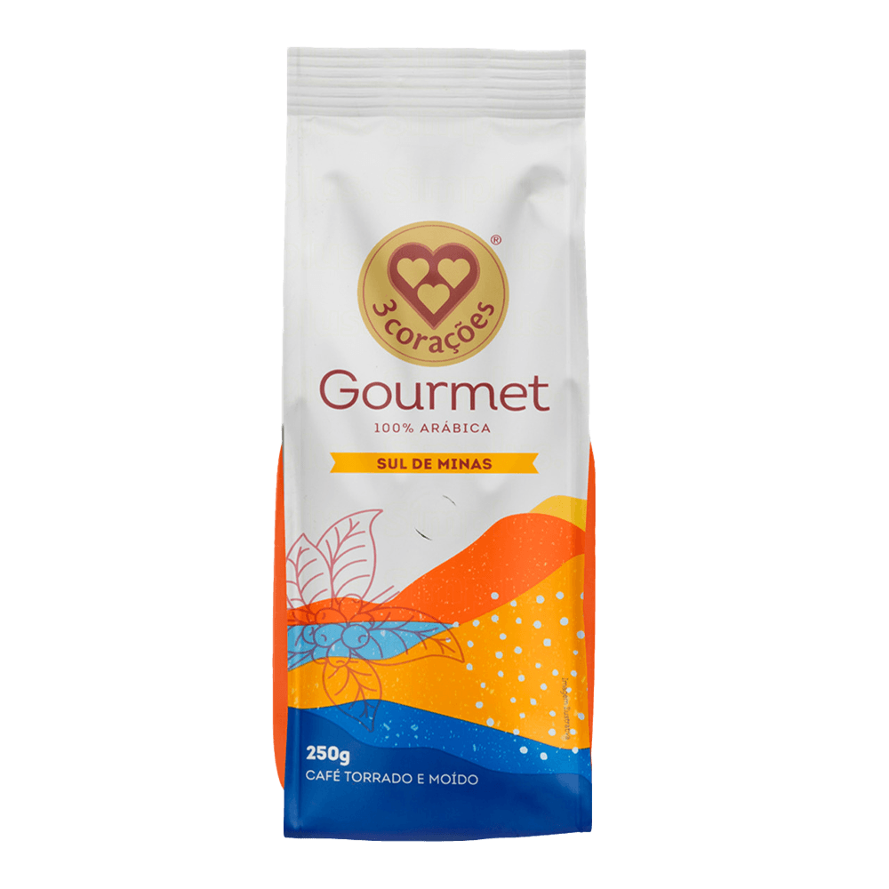 Café Torrado e Moído Sul de Minas Gourmet 3 Corações Pacote 250g - 1